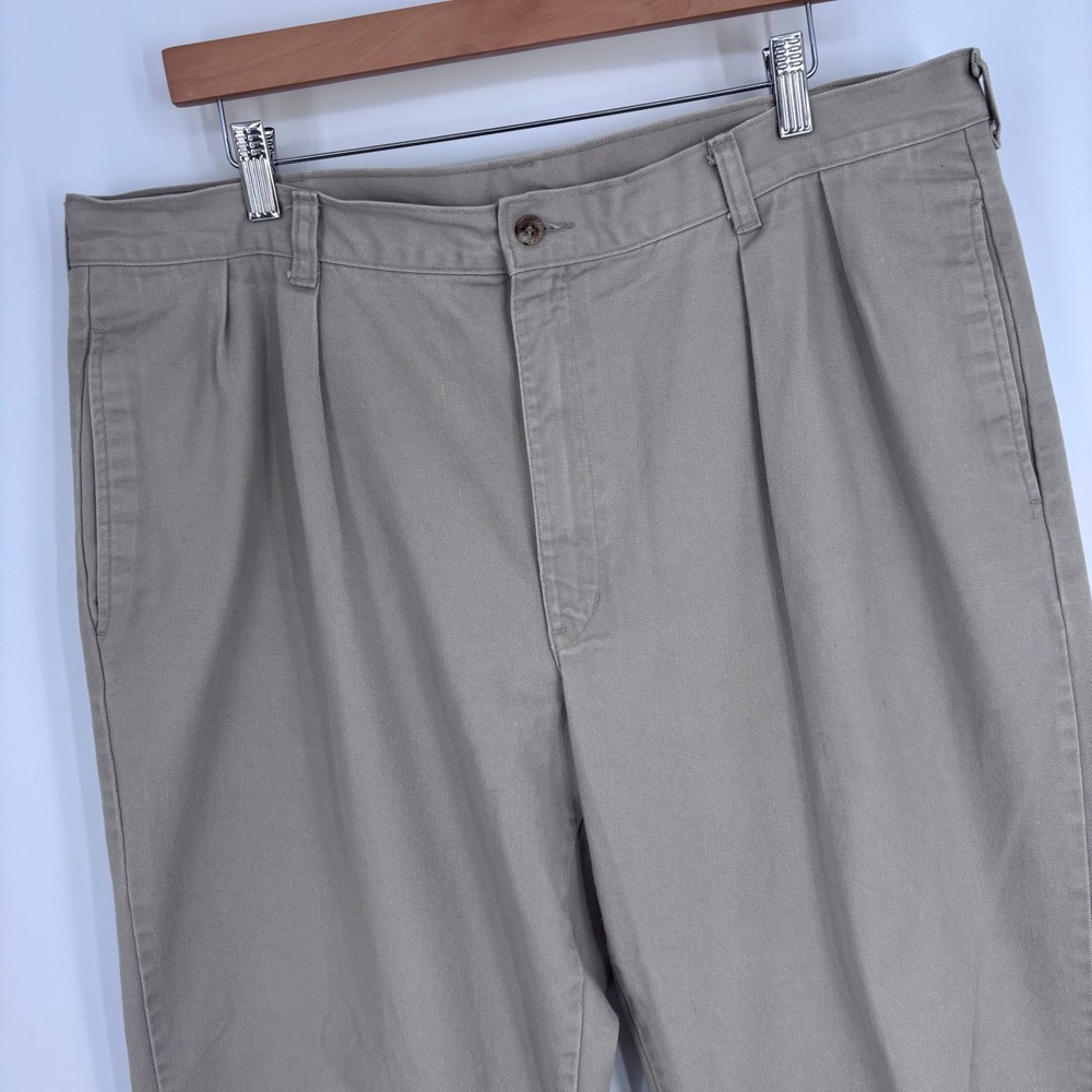 VTG 90s Duck Head Pleated Chinos Mens 38x29 (Tag 38x30) Beige USA Made Preppy